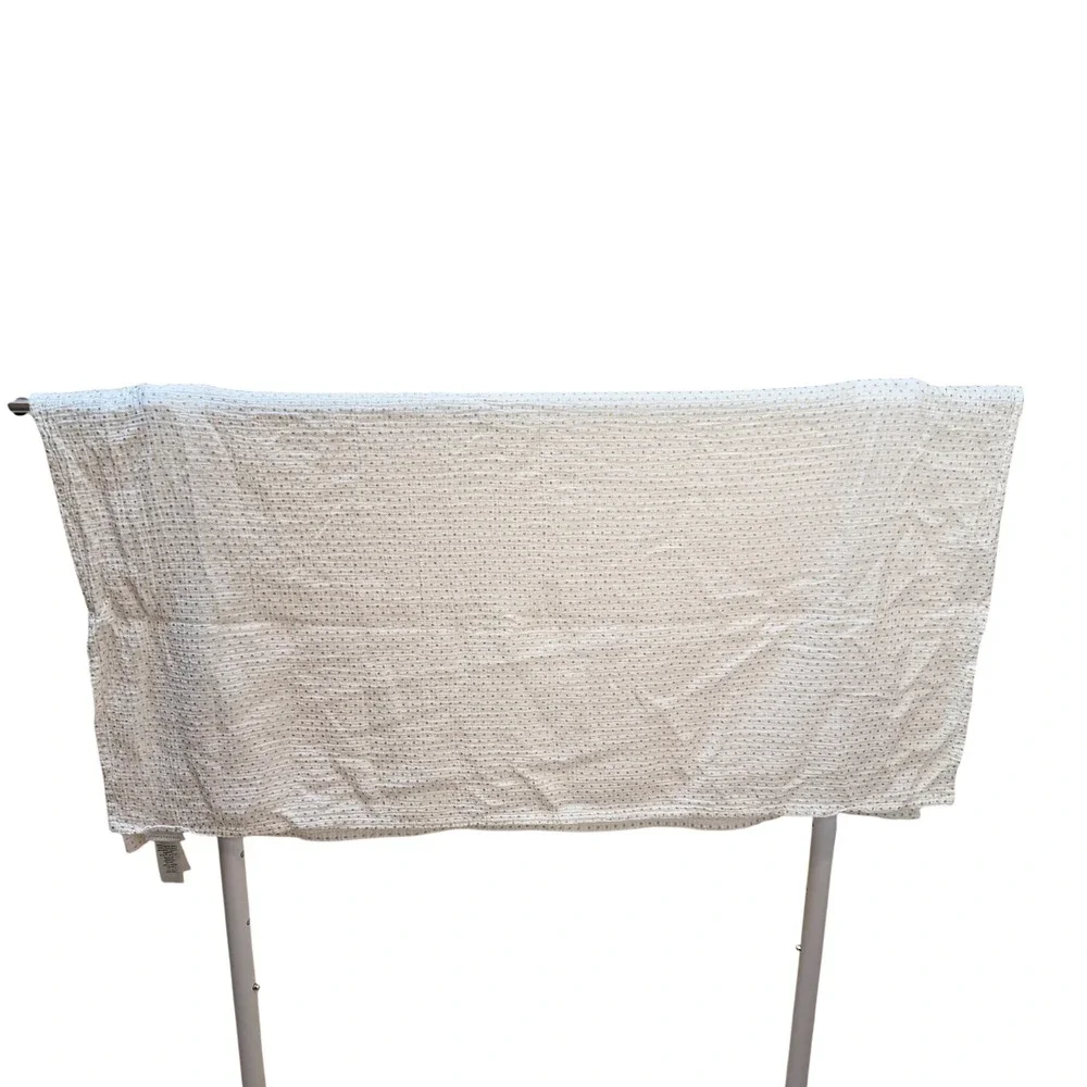 Pottery Barn Kids Organic Cotton Muslin Swaddle Blanket White Gold Polka Dot
